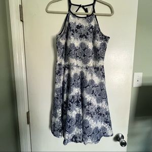 Women’s large blue and white lace dress from modcloth